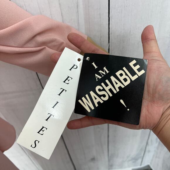 American VINTAGE L.L. Martin US 12 Petite 80s Pink Workwear Overlay Dress - Picture 14 of 14